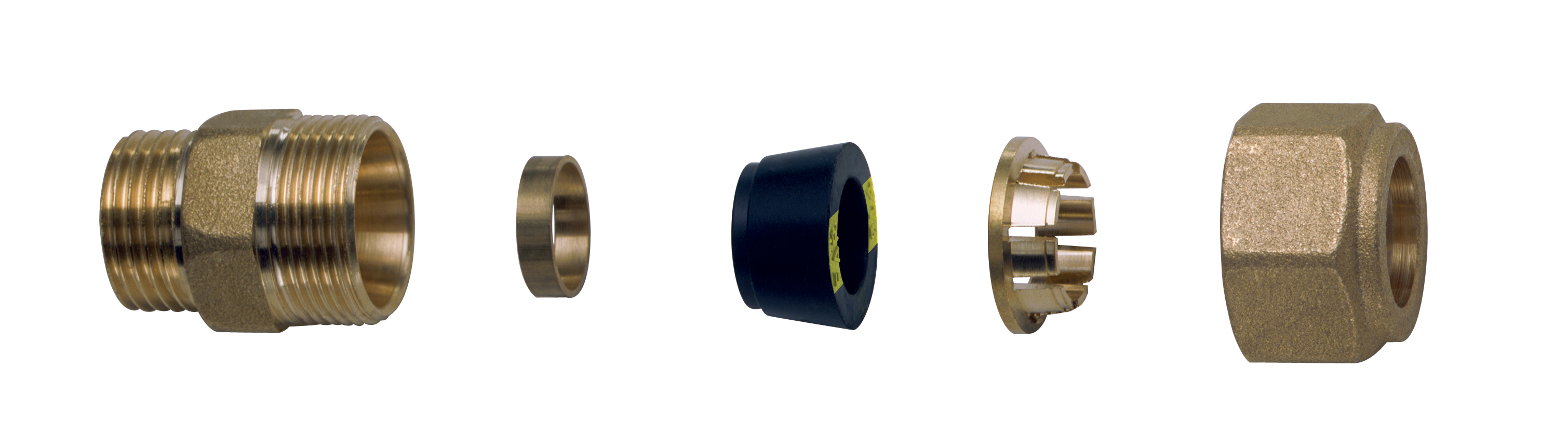 Переходник латун. НР 1/2" с концовкой д/медных и стальных труб Ø 18