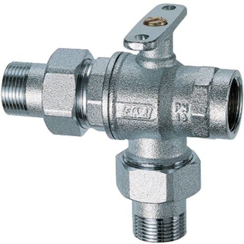 3-х ходовой шаровый кран 3/4" НР-НР-ВР