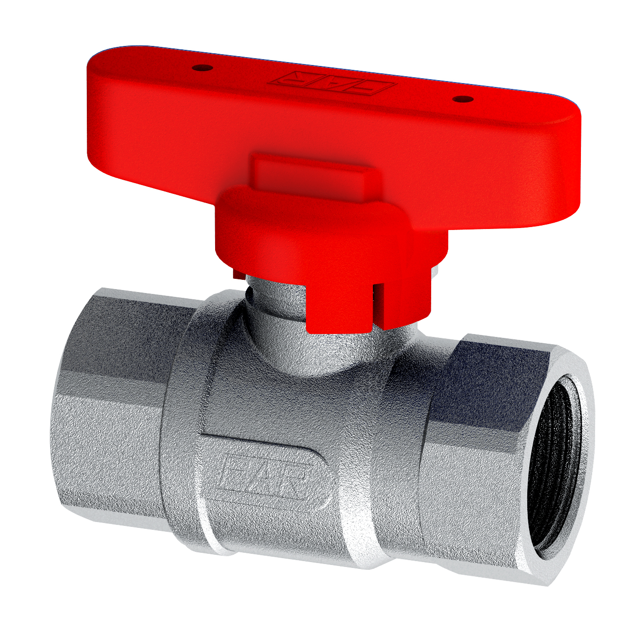 Шаровой кран хромир. 1/2' ВР-ВР, (бабочка, красн.)