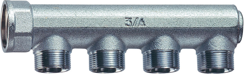 Коллектор концевой 3/4" с 4 отвод.  36мм, М24х19