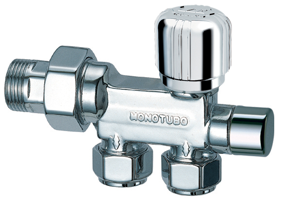 VALVOLA MONOTUBO TERMOST. 1/2" SERIE CROMATA