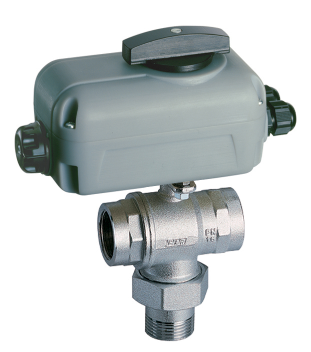 Моториз.хр.3-х ход. зон.шаровой кран (ВР-НР-ВР), 220В, 80 сек, 1 1/2"