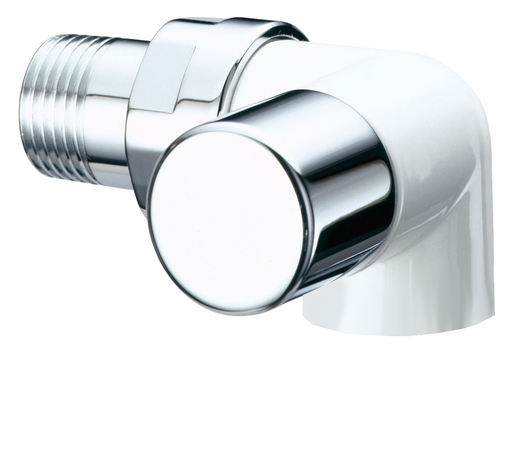 Вентиль запорн.трехосев. правосторон.1/2"ВР, EPDM (серебро/бел)