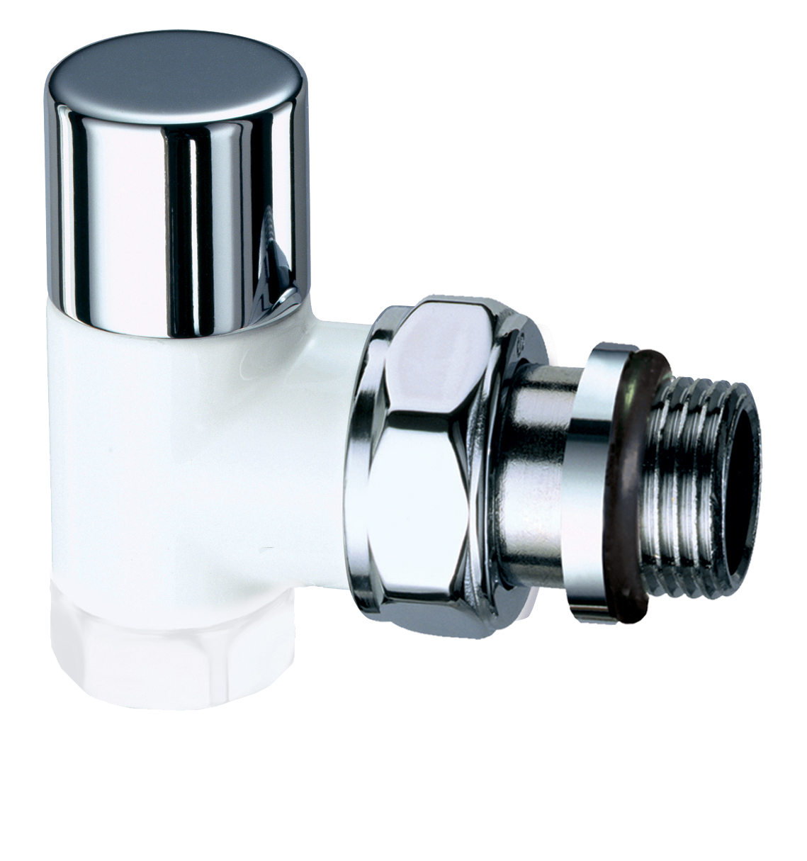 Вентиль запорный угл., 1/2" ВР (сереб.-бел.эмаль), EPDM / аналог FL 0175