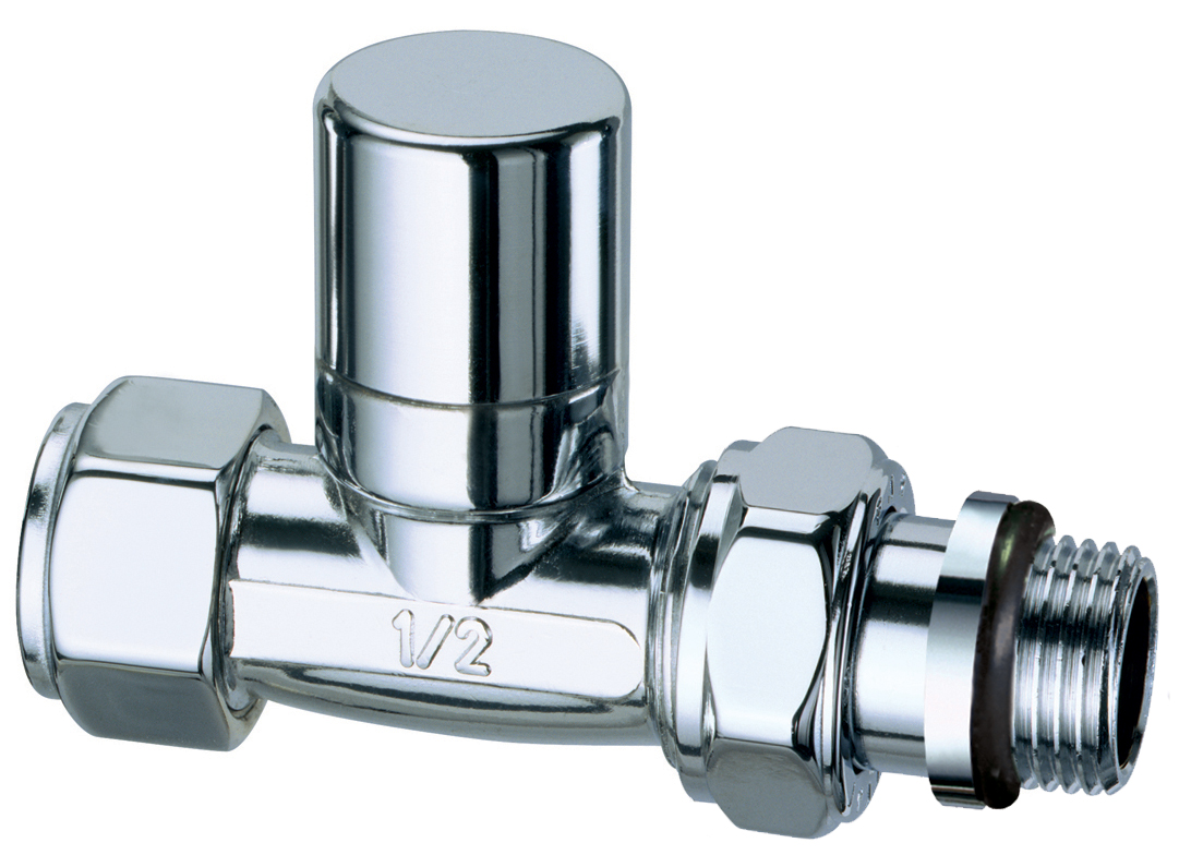 Вентиль запорный прямой, серебро, гайка М24х19, 1/2" EPDM