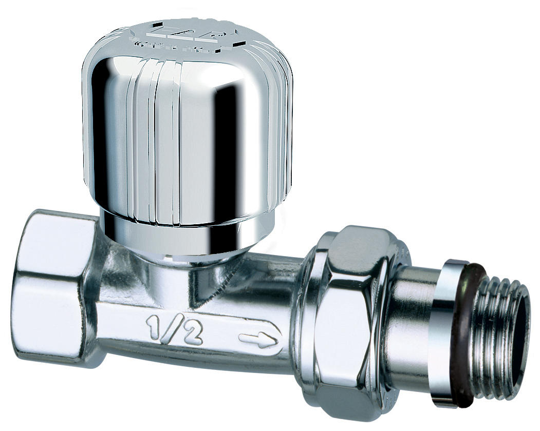 Вентиль термостат. прям. 1/2"ВР, серебро, EPDM
