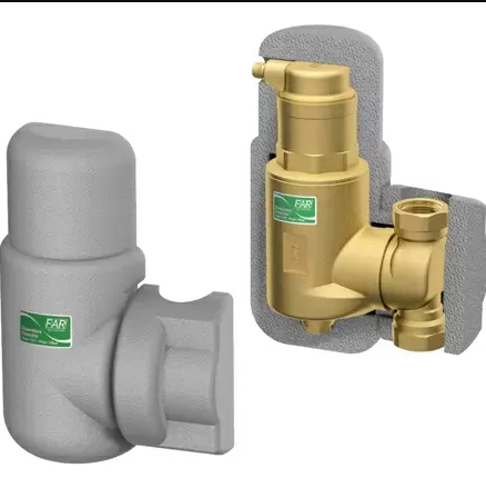 Деаэратор с поворотным соединением 1 1/2", ВР-ВР, в теплоизоляции, FAR