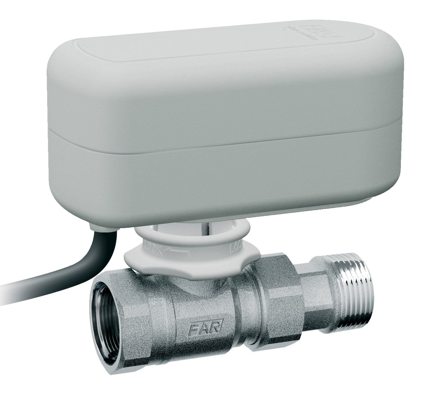 2-х ход. кран, 8,4 куб.м/ч,  1/2" ВР-американка, с приводом арт.3070 (40сек, 220В)