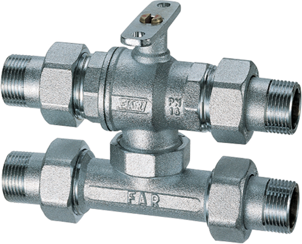 3-х ход. зон.  шар. кран. с байпас. 1 НР