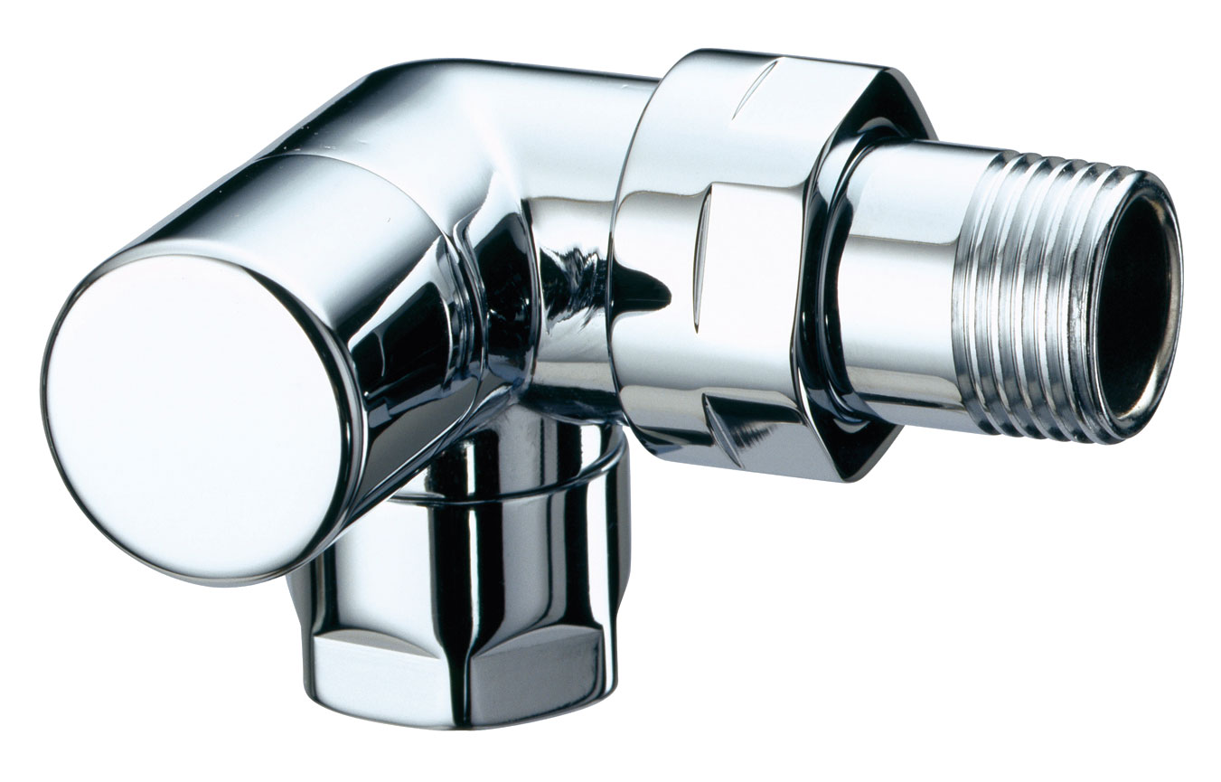 Вентиль запорн. трехосев.левостор. TopFAR, 1/2", серебро, M24х19, с EPDM