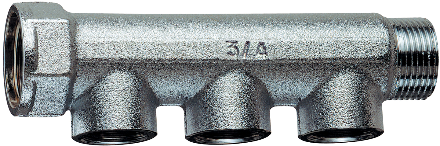 Коллектор 1" с 3 отвод. 1/2"ВР, (межосев. 36 мм)