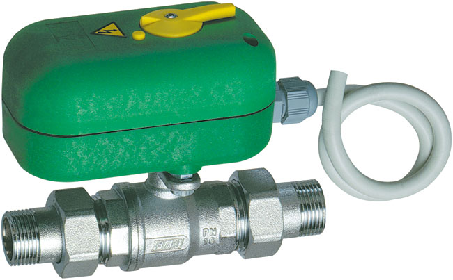 2-х ход. шар.кран с серв. и ручн. деблок. 24В,  1 1/4", НР