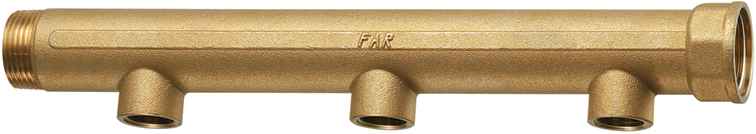 Коллектор 1 1/2"(НР-ВР) с 3 отв. 1" ВР(межосев. 100 мм)