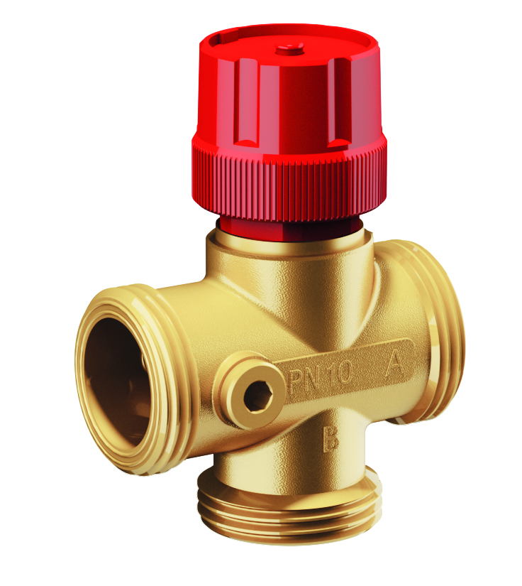 Термоклапан 3-ходов. красн.ручка, 1”(НР)