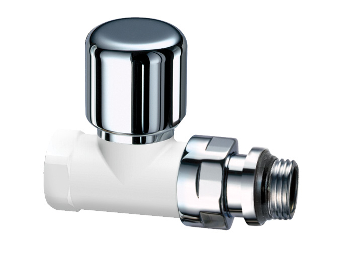 Вентиль термостат.прям. 1/2"ВР, бел.глянц.