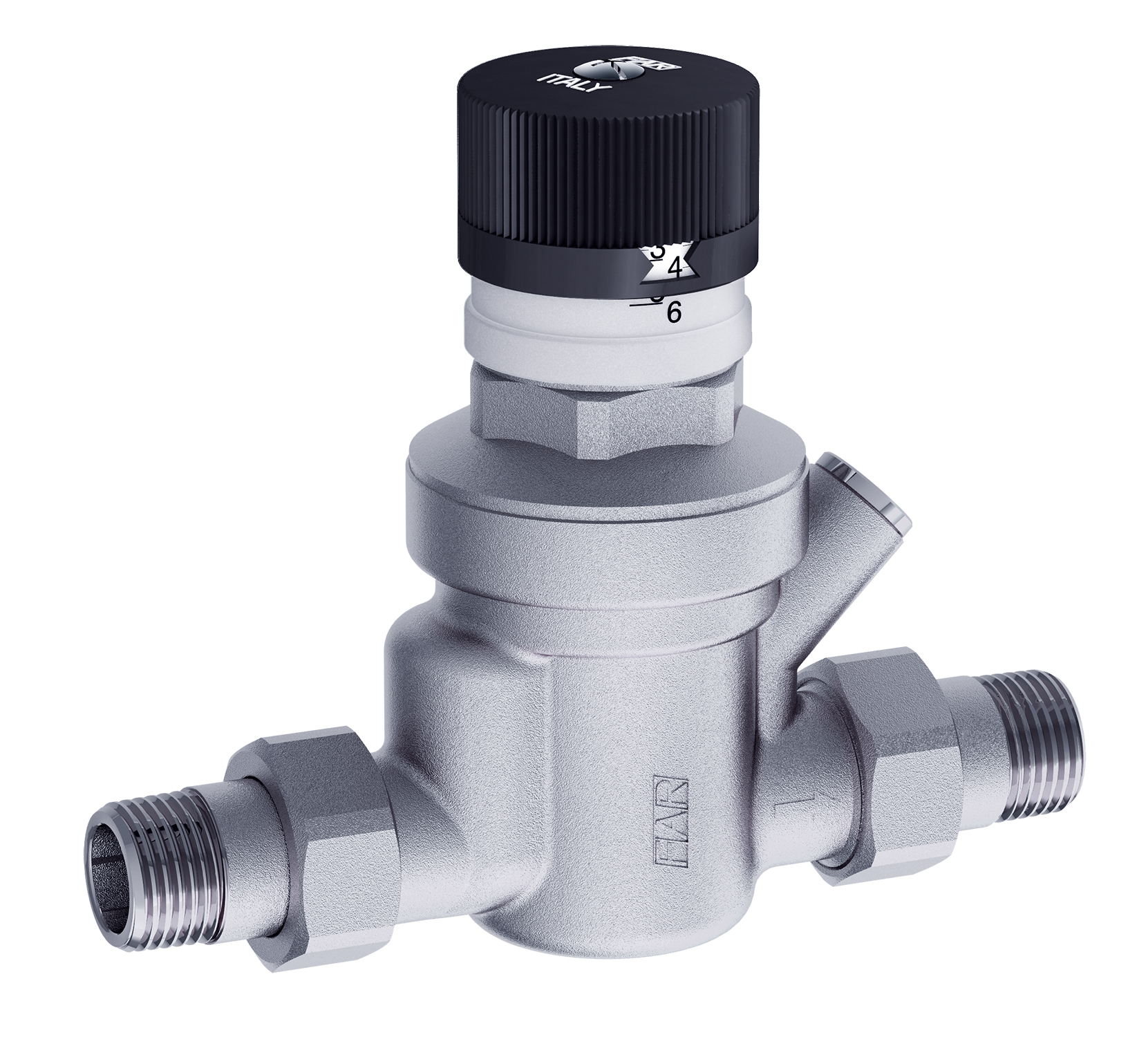 Редуктор хром. 1/2" (НР-НР) с визуализацией давления, под манометр