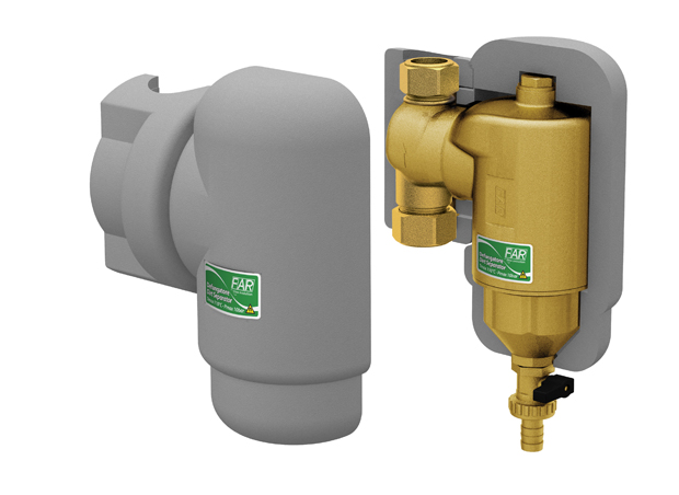 Сепаратор шлама (дешламатор) с поворотн. соед. 1" (kv=10,7 куб.м/ч) теплоизол., концовками под мед.труб.28мм