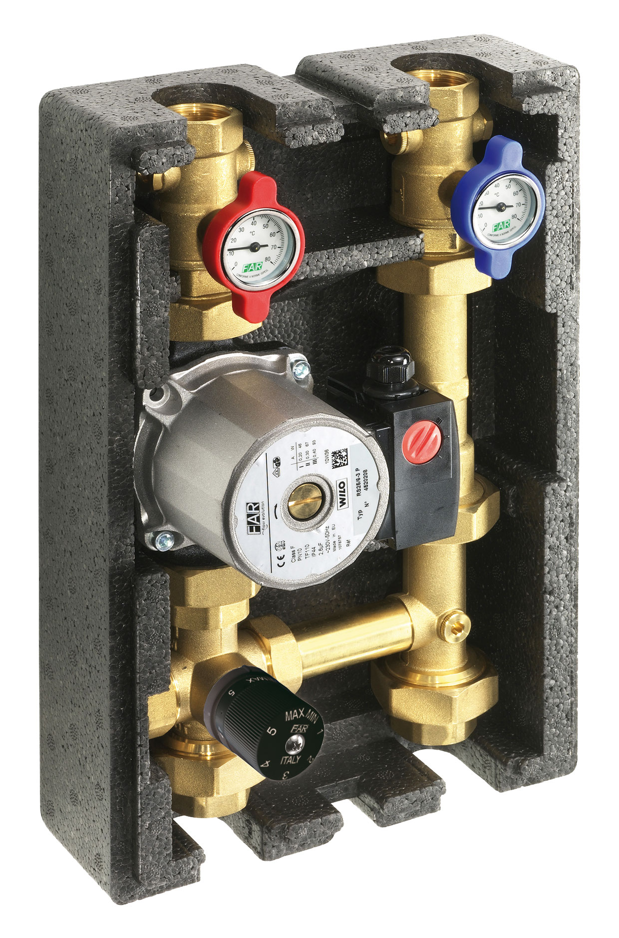 ГБМ 1" под насос 180 мм, с теплоизоляцией и термосмесит