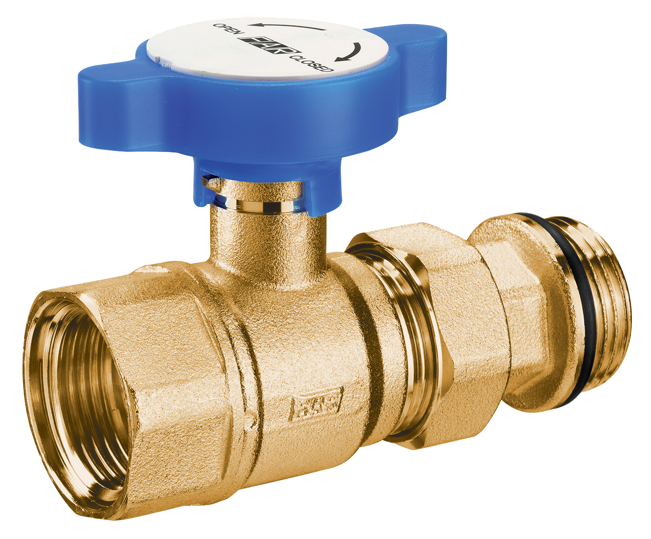 Кран шаровой 1" с американкой, ручкая красная