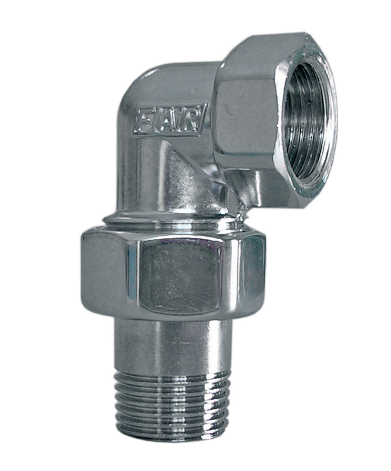 Угловой трехразъемный фитинг 1"(серебро)