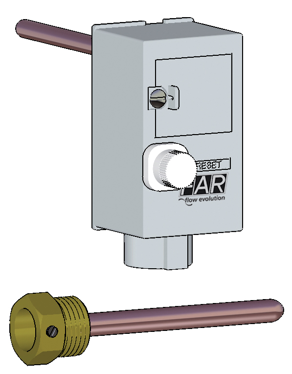 Термостат погружной (1/2", L=100мм) +100°С, с ручн.сбросом