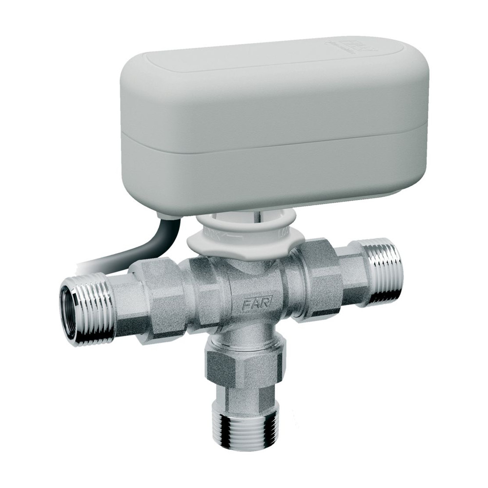 3-х ход. кран, 9 куб.м/ч,  1" американки, с приводом арт.3071 (40сек, 24В)