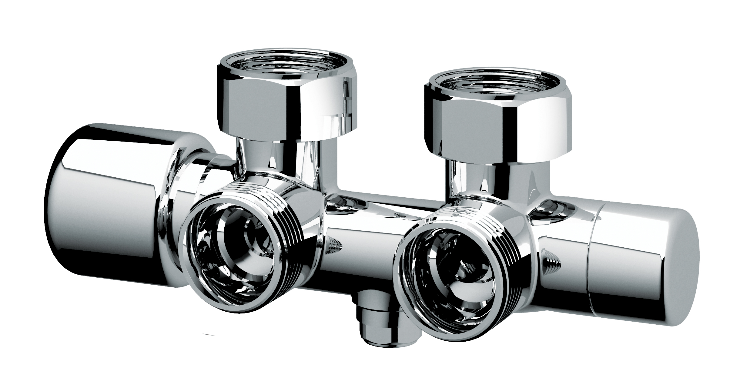 Н-обр. белый узел с термо.и зап.клапанами, угл., 3/4"EU - 3/4"ВР