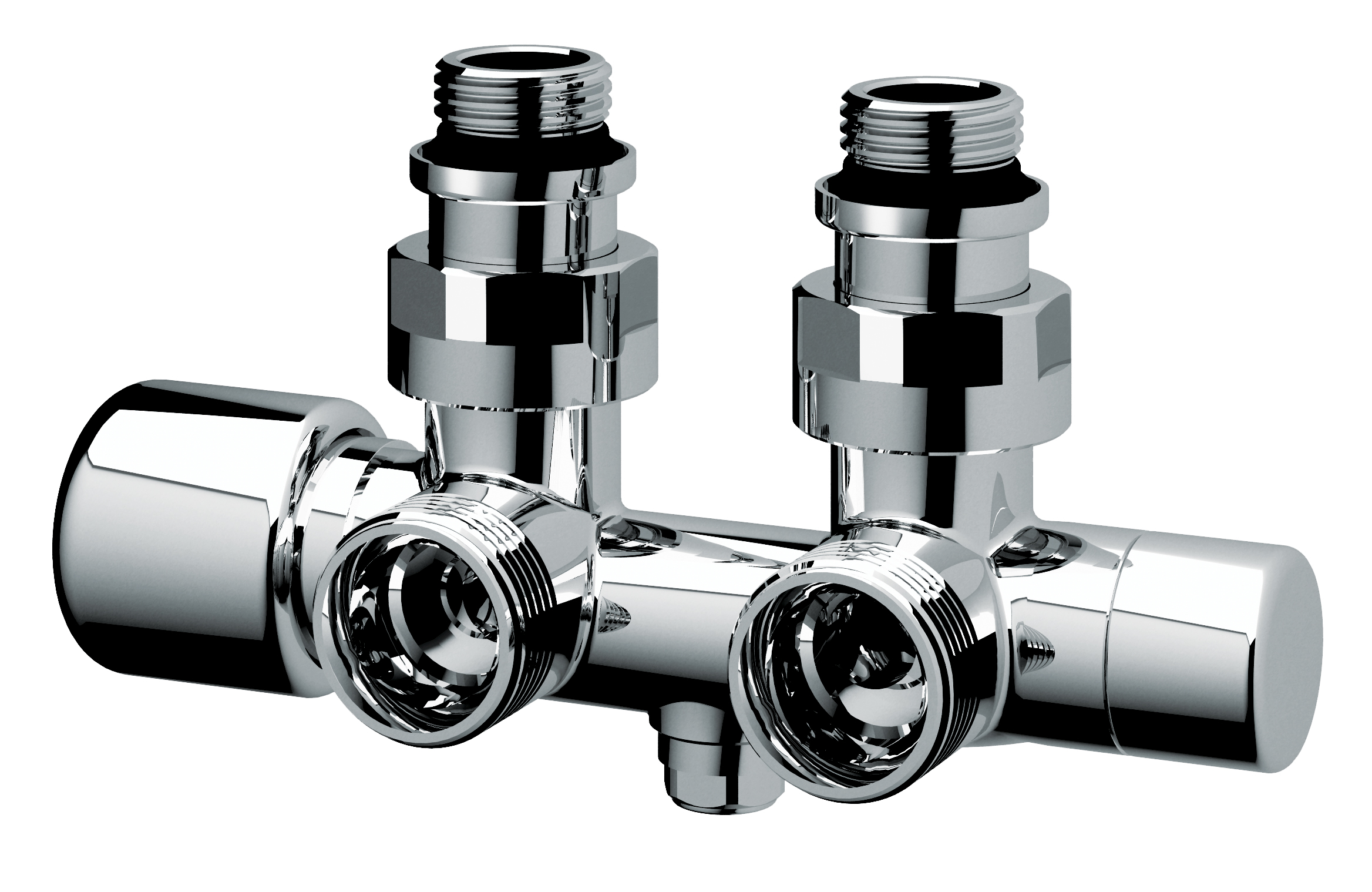 Н-обр. сереб. узел с термо.и зап.клапанами, угл., 3/4"EU - 1/2"НР