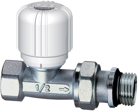 Вентиль термостатич. прямой с преднастройкой, 1/2"ВР, EPDM