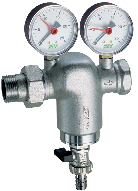 Фильтр 3/4" НР-ВР, с манометром, 300мкм, Max: 95 °C, 25 бар
