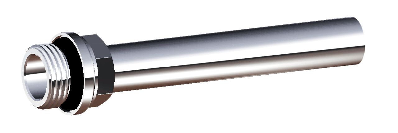 Хромиров.медная трубка Ø 15, длина  100 мм, 1/2"НР с EPDM