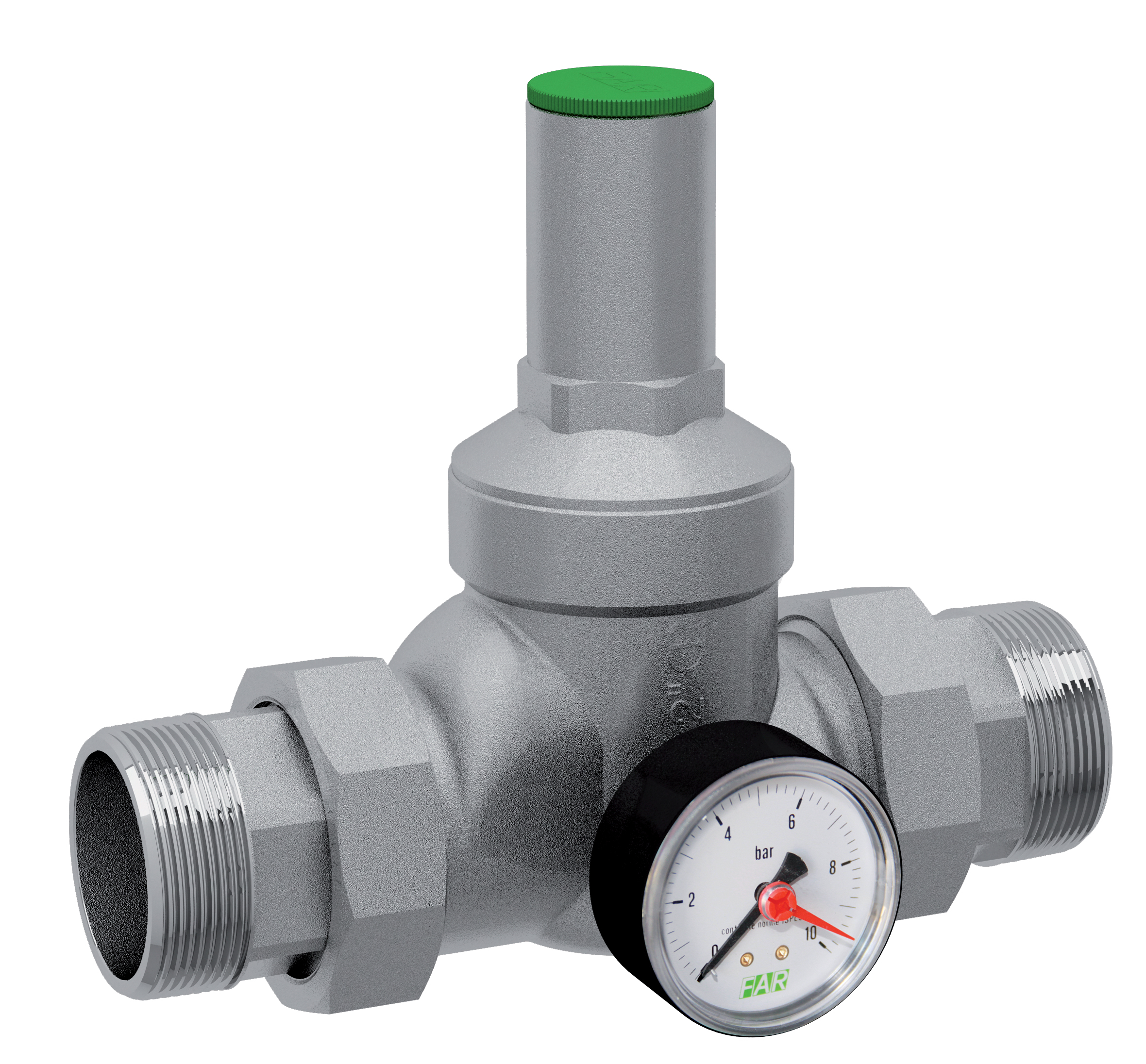 Редуктор хром.  2" (НР-НР), с манометром