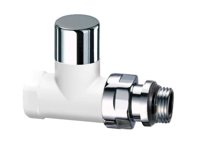 Вентиль запор.прям. 1/2"ВР, бел.глянц.