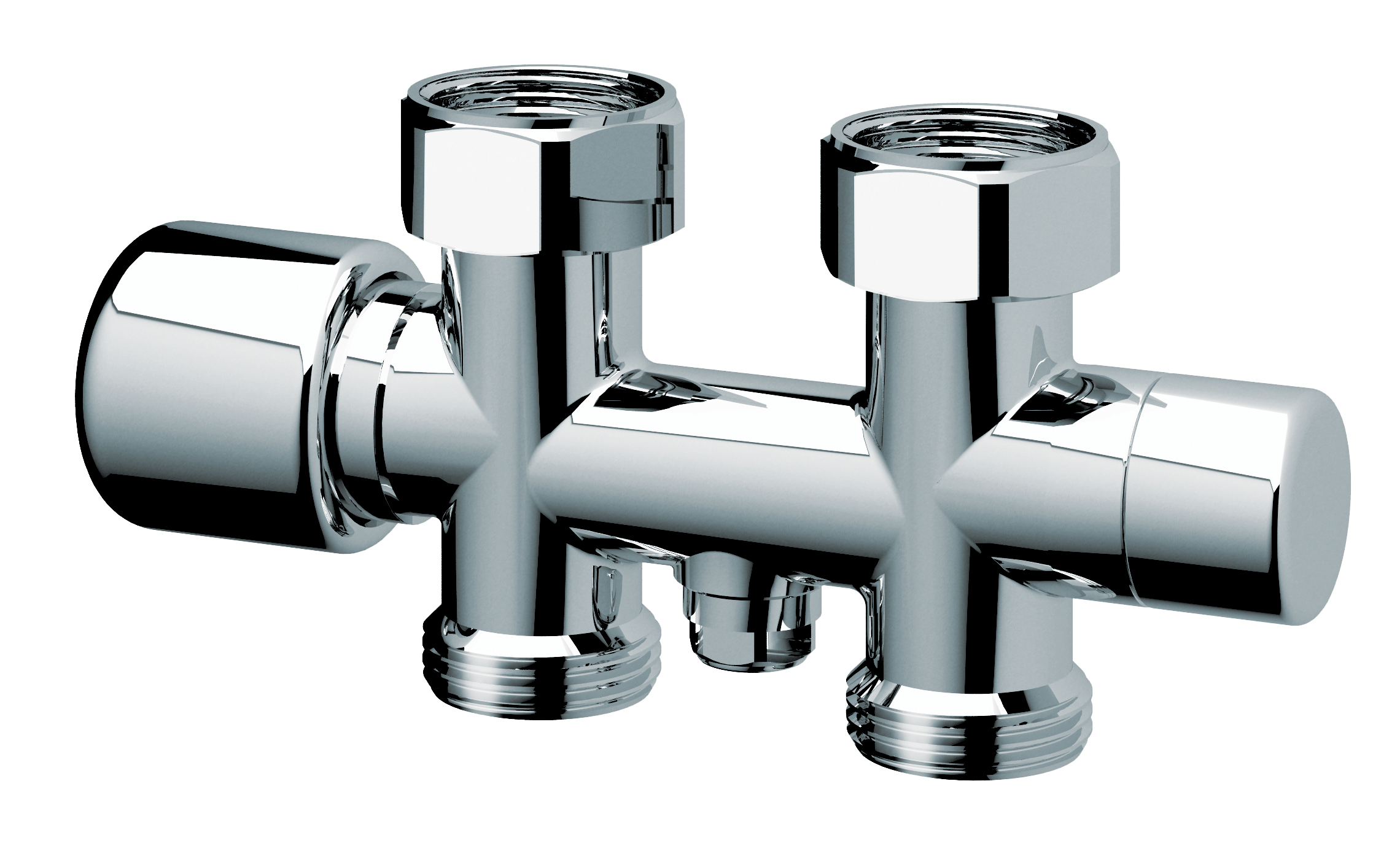 Н-обр. черный узел с термо.и зап.клапанами, прям., 3/4"EU - 3/4"ВР