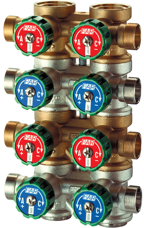 Регулирующий параллельный коллектор 3/4"  10 отв. М24х19