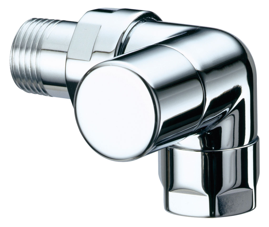 Вентиль запорн. трехосев.правстор. TopFAR, 1/2", серебро, M24х19, с EPDM