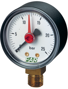 Манометр 1/4 (радиальное соед.) 50мм, 0-10 бар.