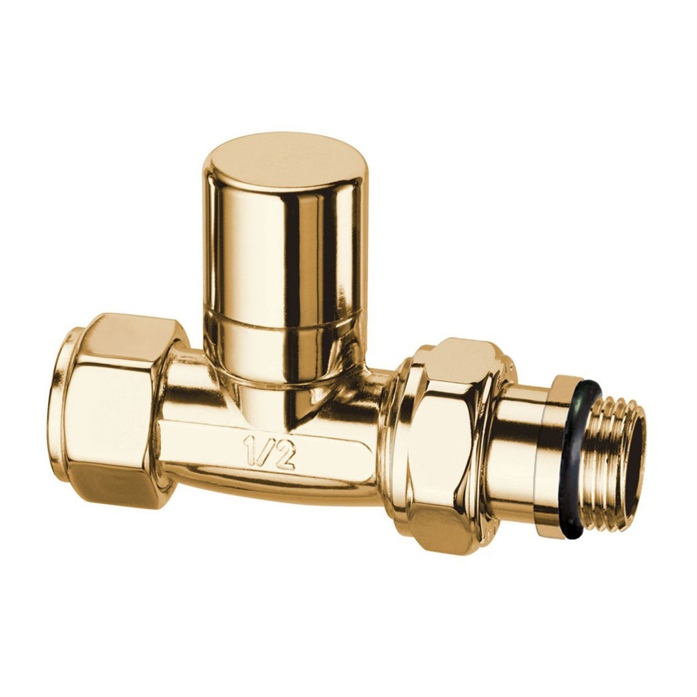 Вентиль запорный прямой,1/2” (М24х19), золото с EPDM