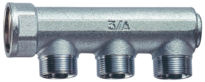Коллектор концевой 3/4" с 3 отвод.  36мм, М24х19