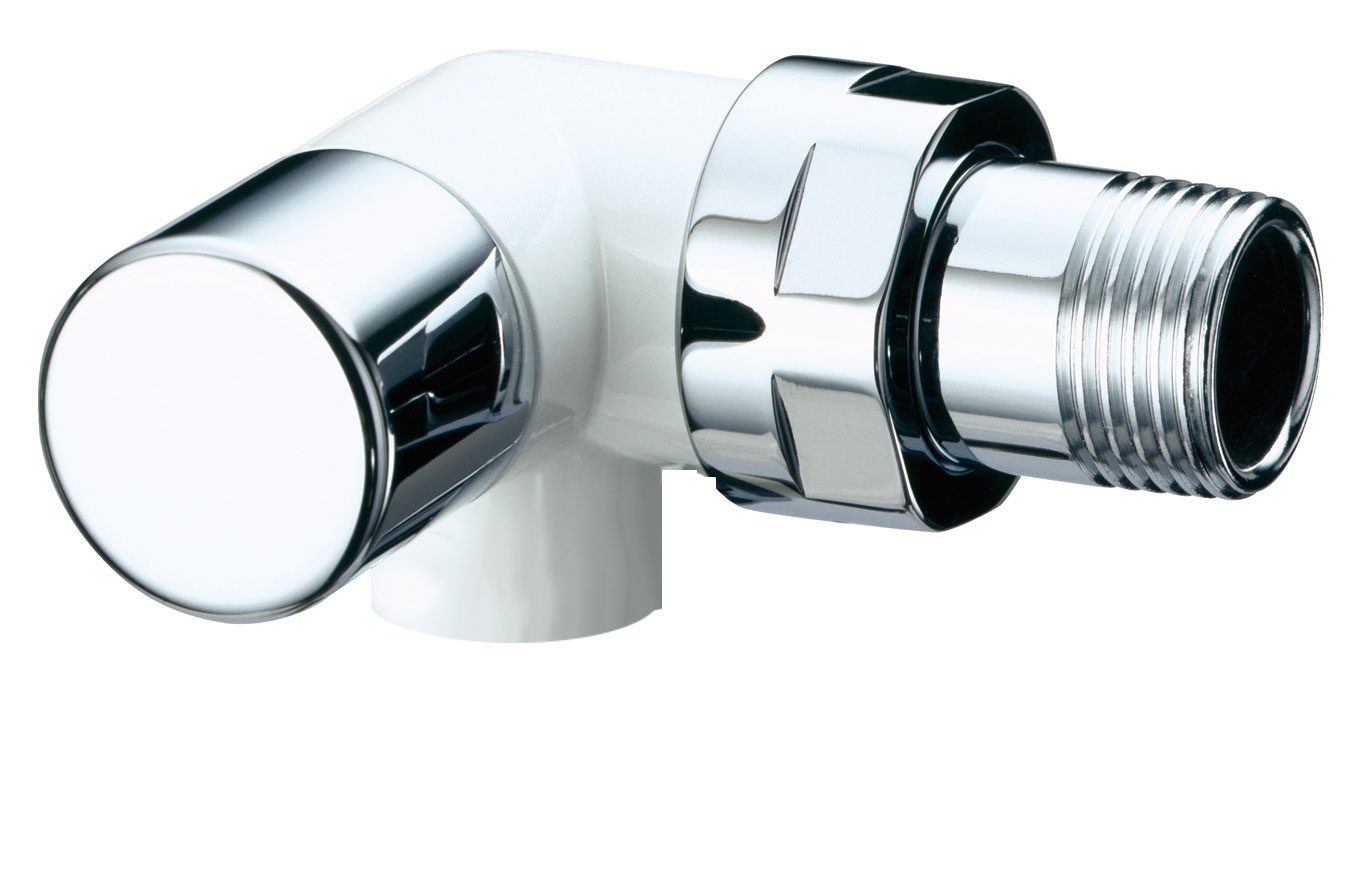 Вентиль запорн.трехосев. левосторон.1/2"ВР, EPDM (серебро/бел.)