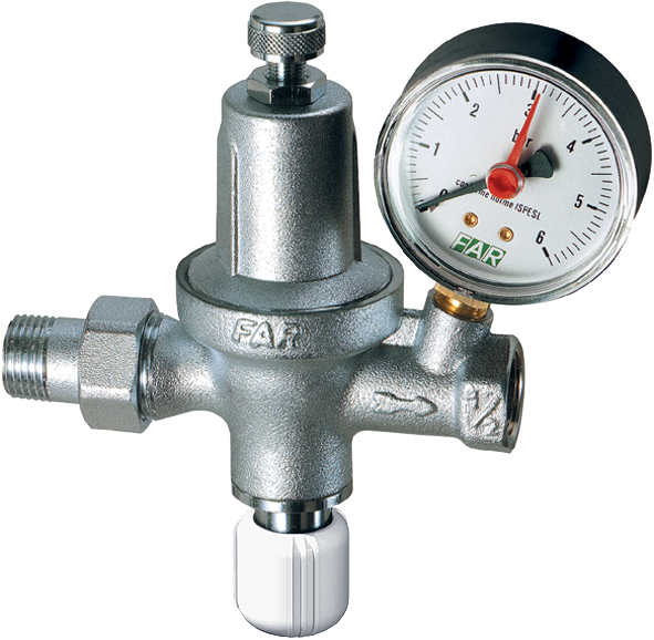 Автоматический редуктор с манометром 1/2", 0-6 бар