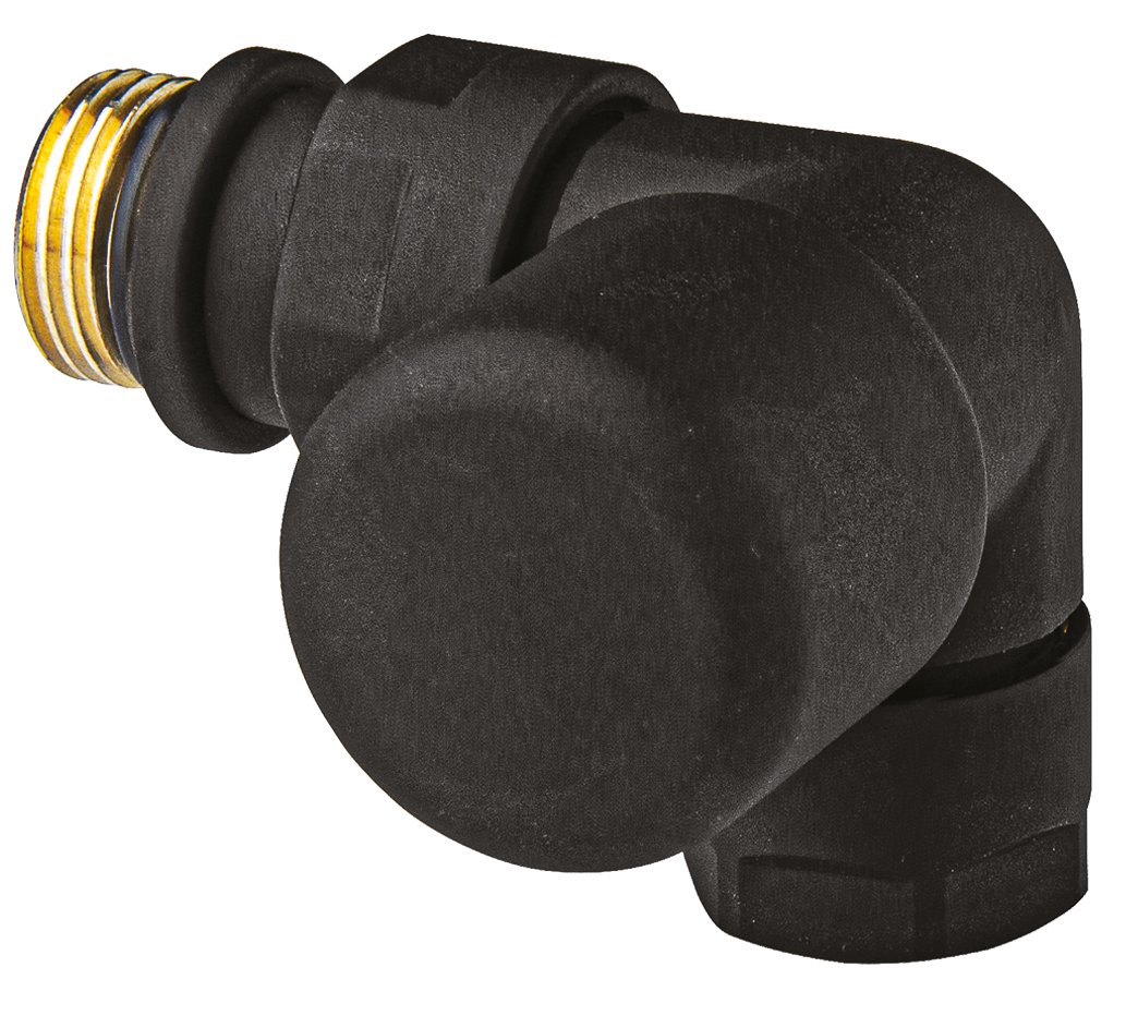 Вентиль термостат.трехосев.правостор. 1/2" гайка М24х19, черн. матов.