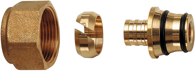 Концовка для труб PEX 16x2,2 желт.накидн.гайка M24x19