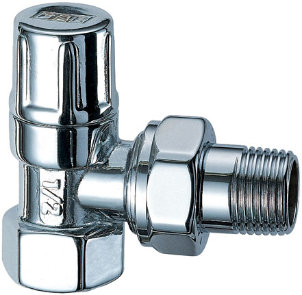 Угл. зап. вентиль для сталь. тр. 1/2"ВР(серебро) с EPDM