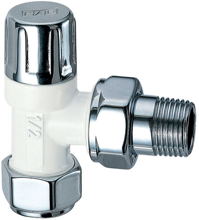 Вентиль угловой запорн. 1/2" EPDM, гайка М24х19 (бел/серебро) / аналог FL 0137