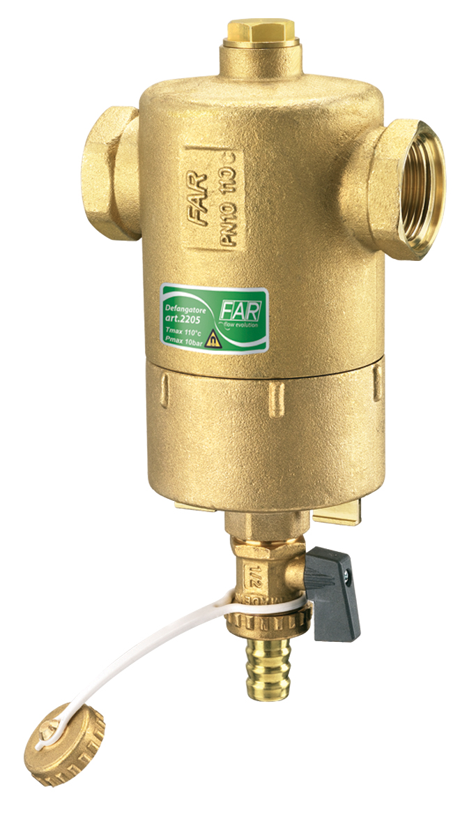 Сепаратор шлама (дешламатор) 1 1/4" с магнит.,сливн.кран,верх.отверст.1/2"