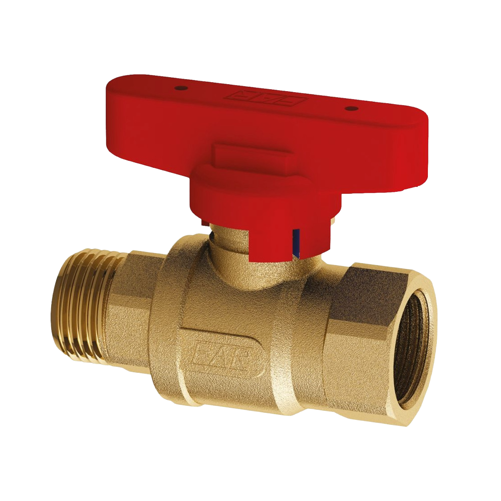 Кран шаровый латунный 1/2"НР-ВР бабочка, красный
