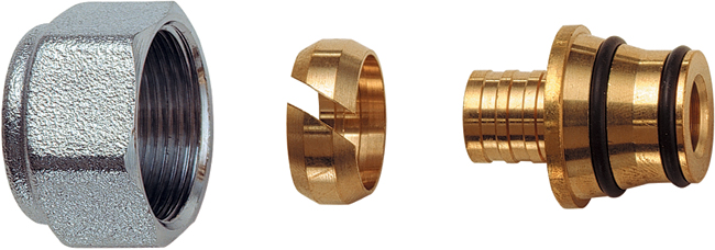 Концовка для труб PEX  12,7X2,4 , хром.накидн.гайка M24x19