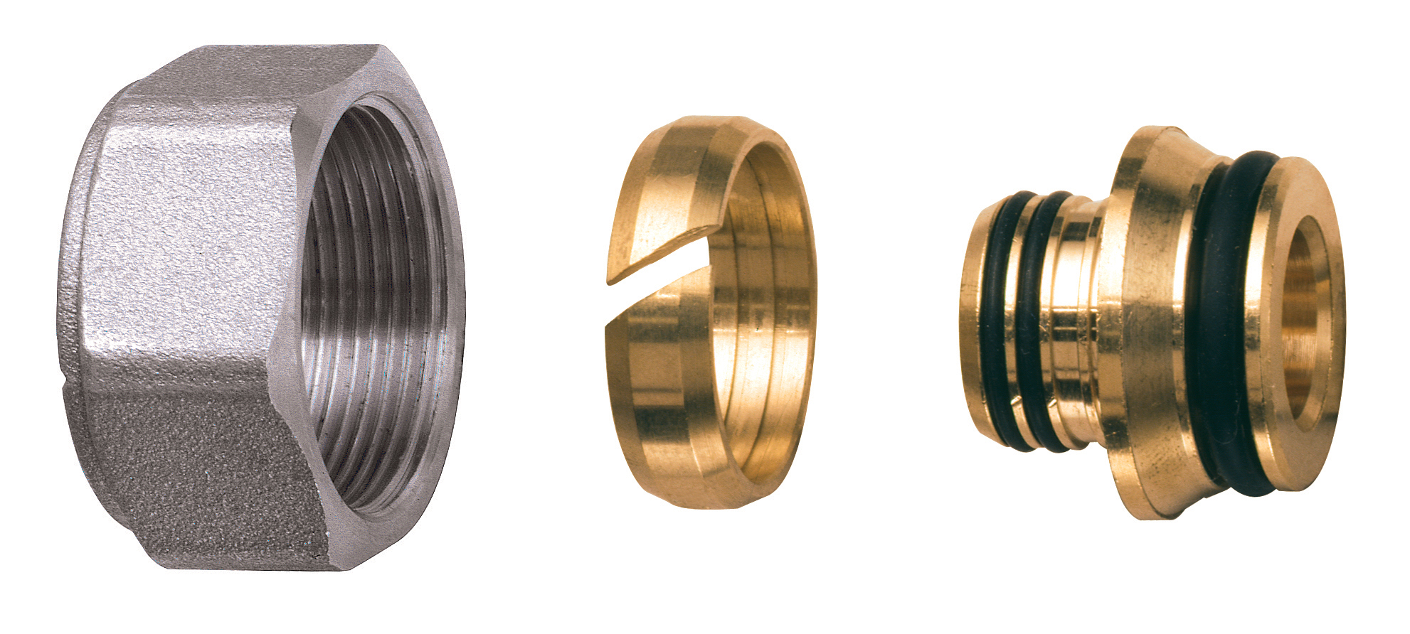 Концовка для м/п  труб 20х2 с хром. накидной гайкой М33х1,5