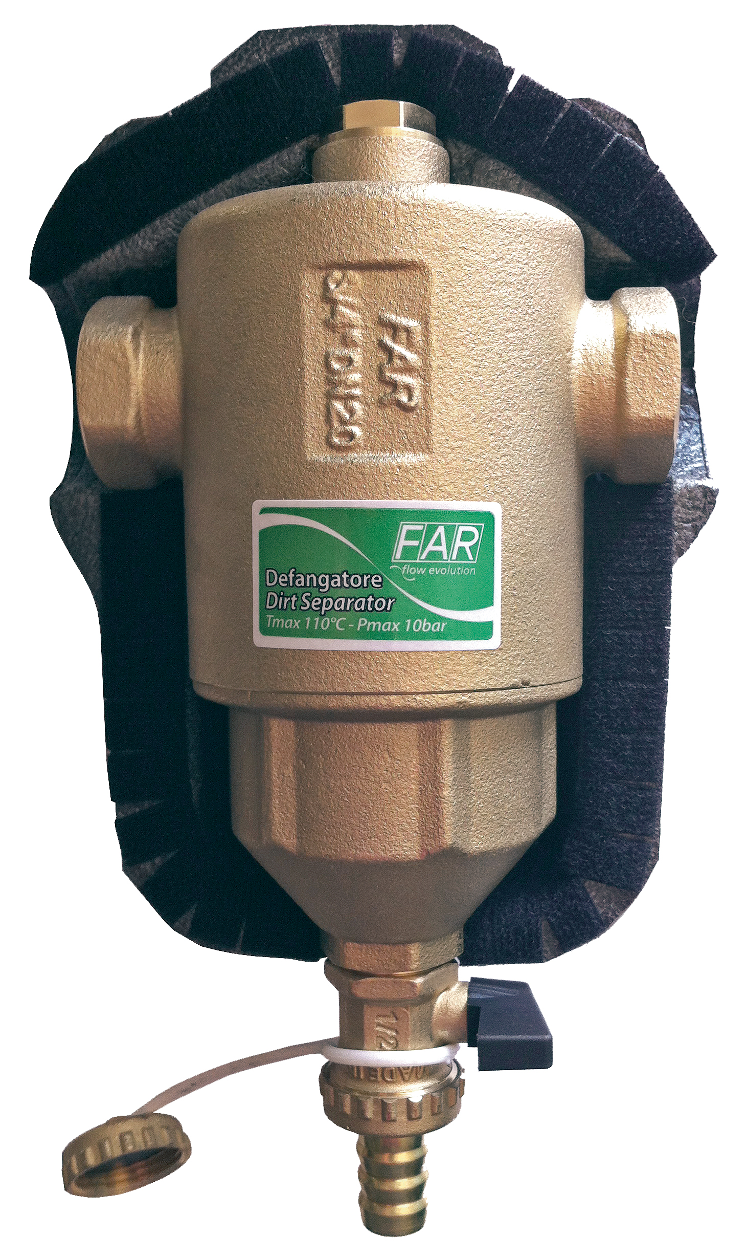 Сепаратор шлама (дешламатор) 1 1/2",сливн.кран,в теплоизоляц.